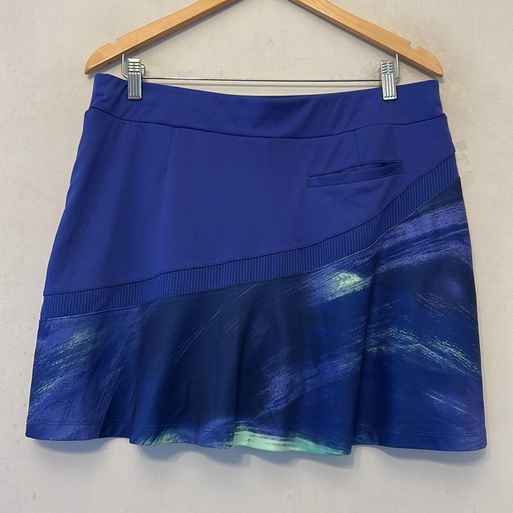 PGA Tour purple lime green pull on golf skort Size L EUC - Picture 4 of 8